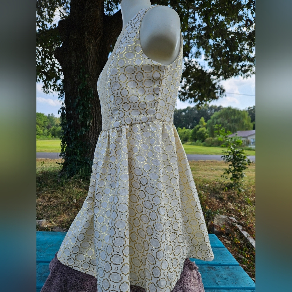 Rewind Gold Cream Sleeveless Dress - Picture 5 of 15